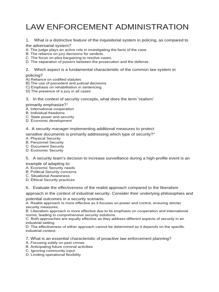 Law Enforcement Administration Overview | PDF | Security | Computer ...