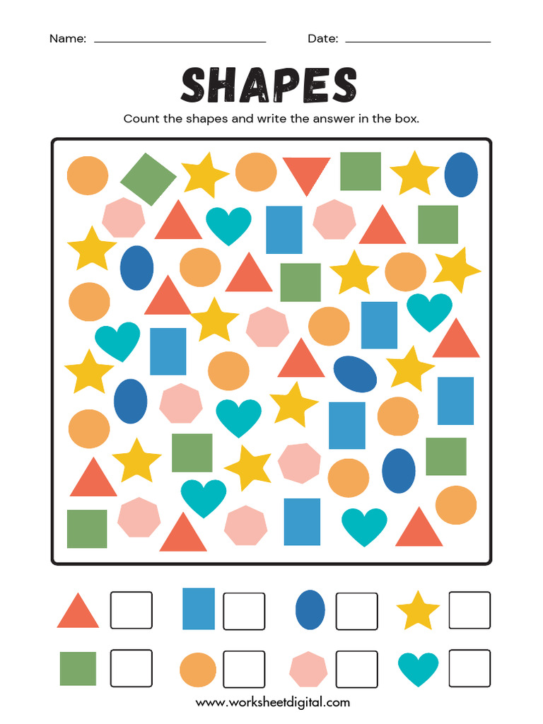 Count The Shapes and Write The Answer in The Box Jjykpi | PDF | Art