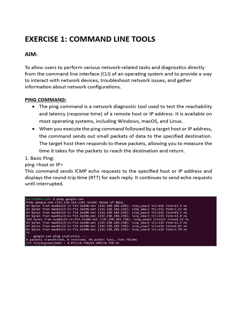 Command Line Network Tools Guide | PDF | Network Socket | Port ...