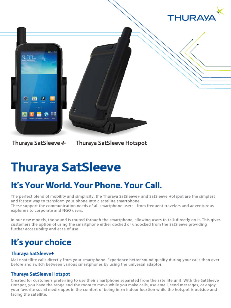 Thuraya SatSleeve+ Overview and Features | PDF | Smartphone | Mobile App