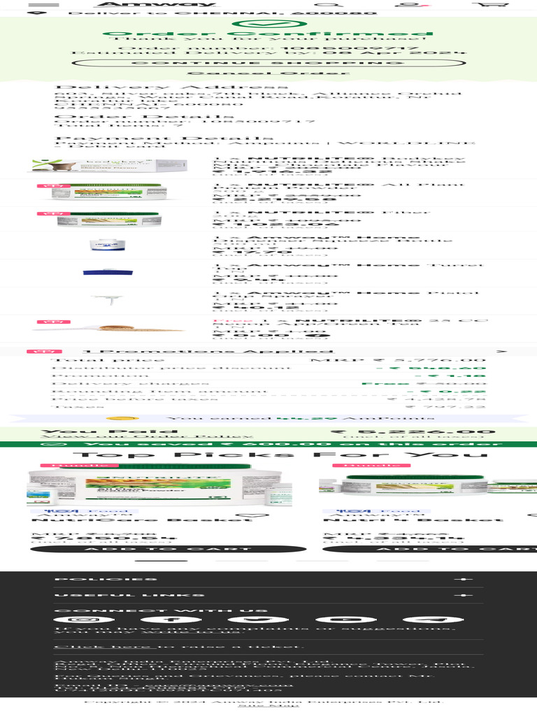 Wohooo, Your Order Is Placed Successfully! | PDF