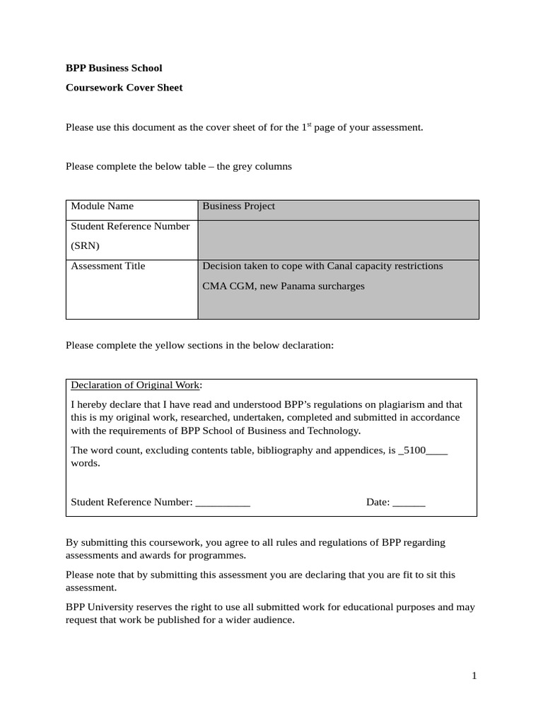 Prabhjot New BPP Business Project | PDF | Canal | Sustainability