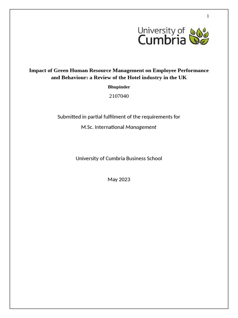 Bhupinder Dissertation 2 May 2023 JL | PDF | Human Resource Management ...