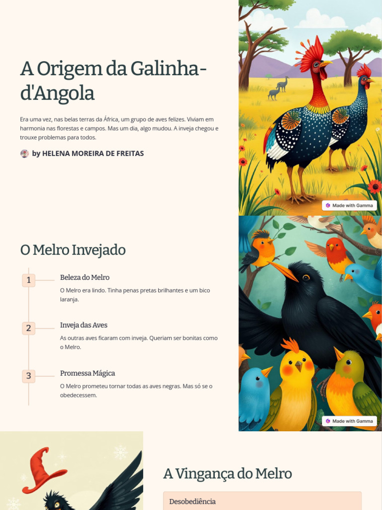 A Lenda da Galinha-d'Angola e Inveja | PDF | Poesia