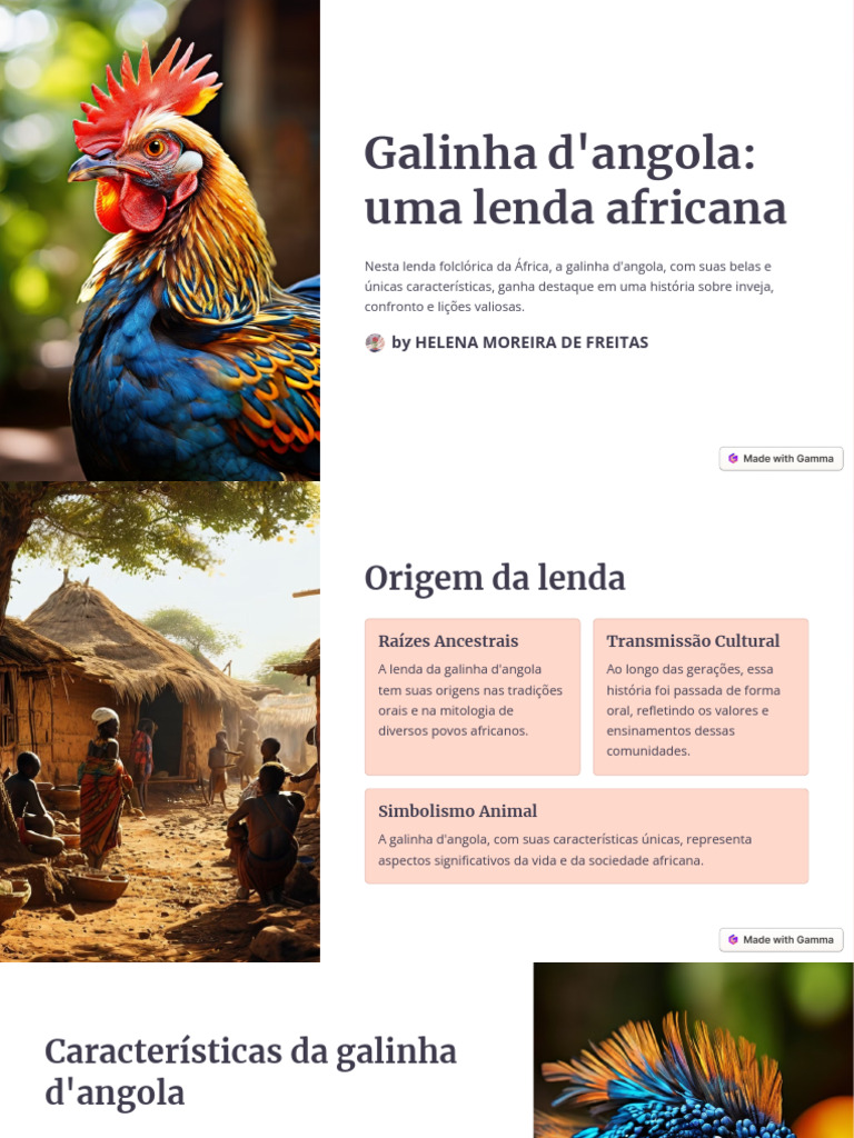 Lenda da Galinha d'Angola: Ensinamentos | PDF | Frango | Lendas