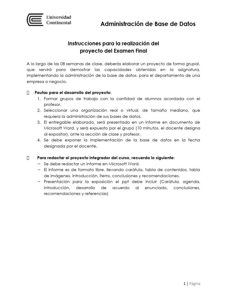 Proyecto EXAMEN FINAL - ABD | PDF | Bases de datos | Servidor SQL de ...