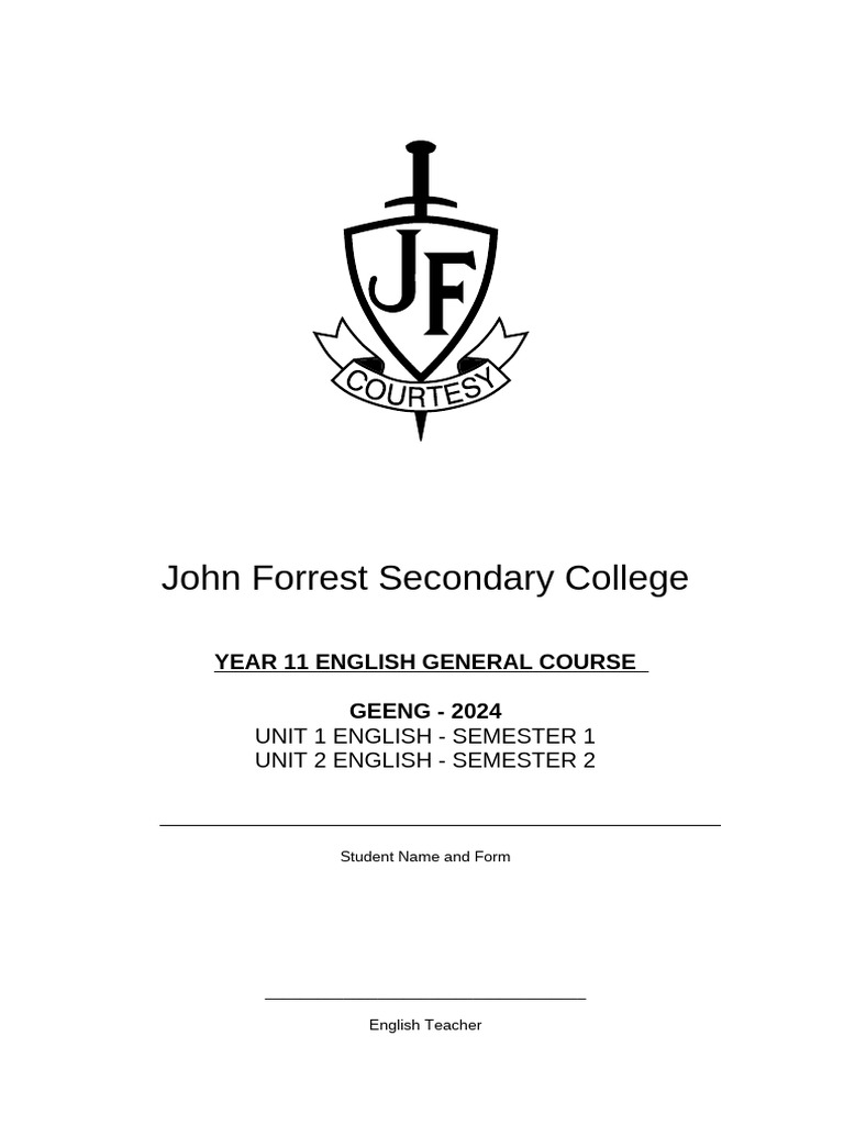 Year 11 General English Syllabus 2024 | PDF | Reading Comprehension ...