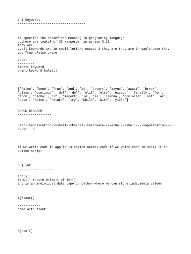 Pyhton brushup classes pdf boolean data type data type