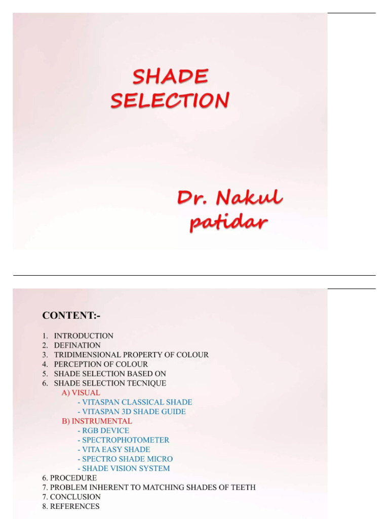 Shade Selection | PDF