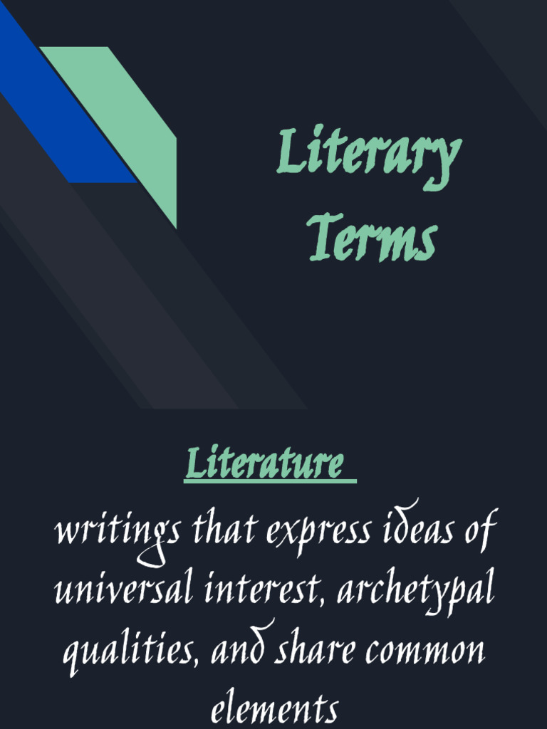 Essential Literary Terms Explained | PDF | Narration | Plot (Narrative)