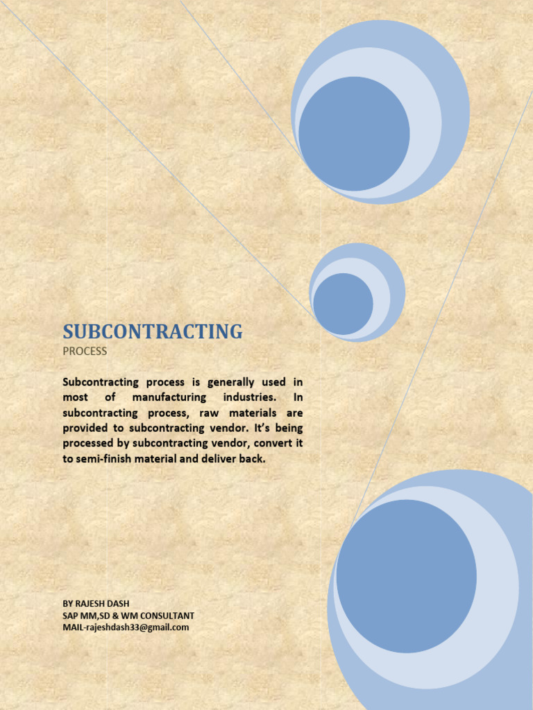 Subcontracting Process | PDF