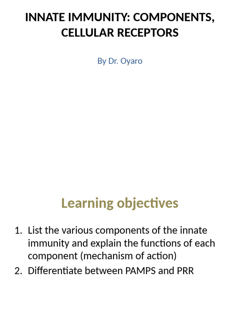 Innate Immunity Components | PDF | Immune System | Innate Immune System