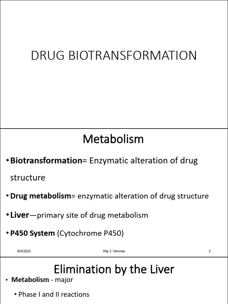 Drug Biotransformation | PDF | Cytochrome P450 | Drug Metabolism