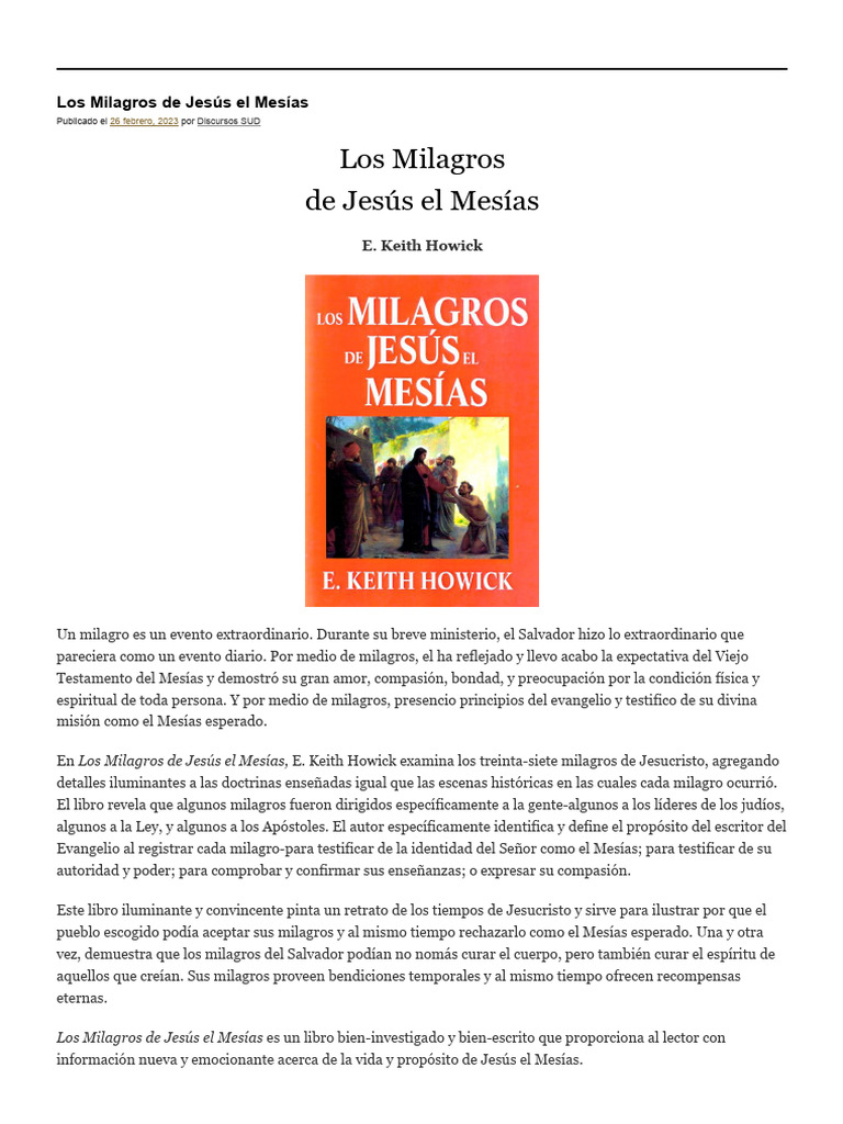 Milagros de Jesús: Identidad del Mesías | PDF | Juan el apóstol ...