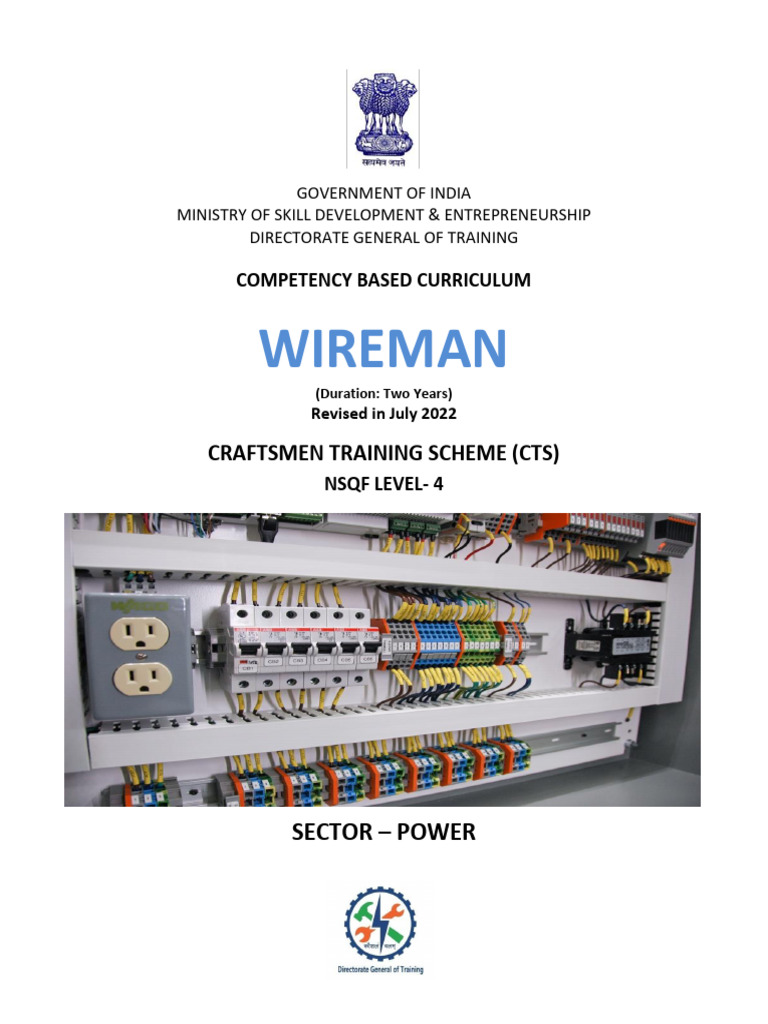 Wireman Trade Curriculum NSQF Level 4 | PDF | Electric Motor ...