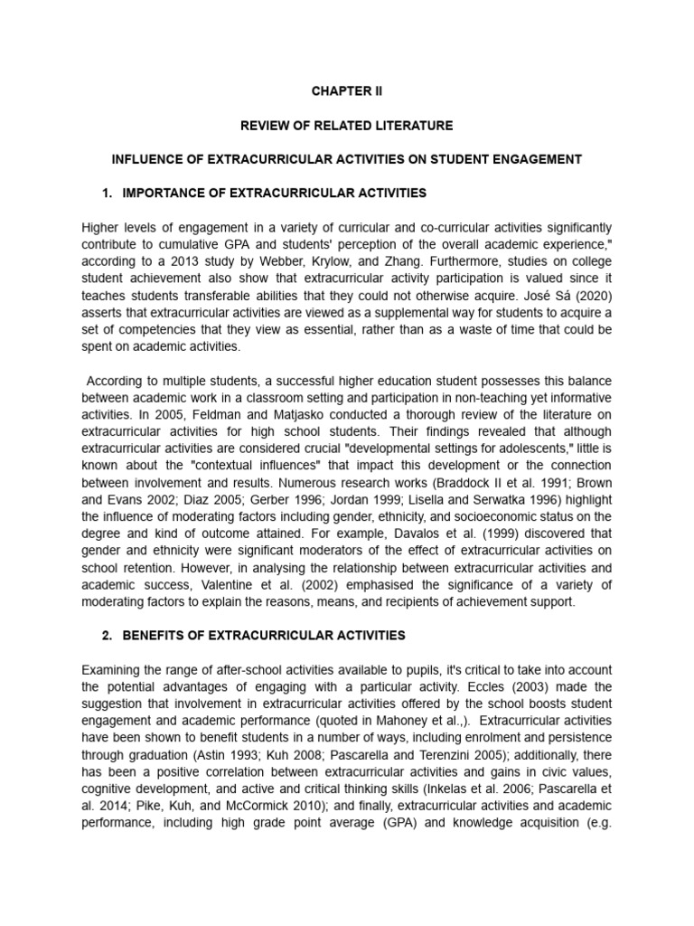 Impact of Extracurricular Activities on Student Engagement | PDF ...