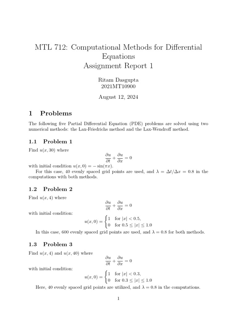 Partial Differential Equations Pdf Partial Differential Equation