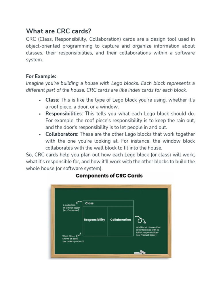 Understanding CRC Cards in Software Design | PDF | Software Development ...