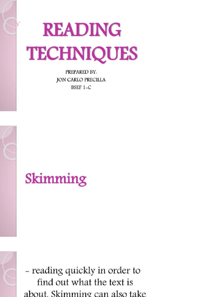 Reading Techniques | PDF