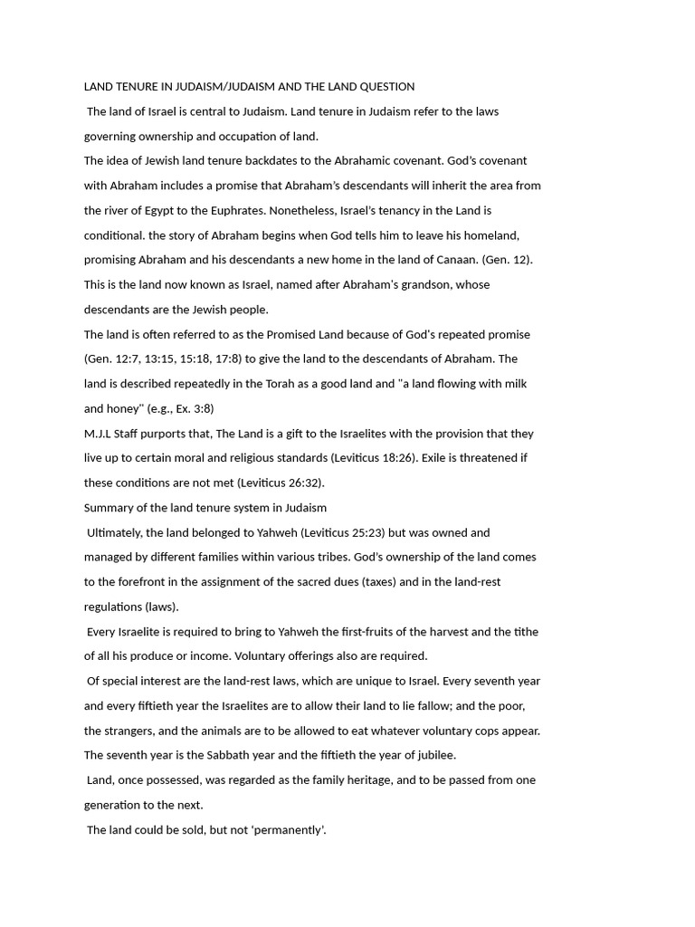 land-tenure-in-judaism-by-ick-pdf-book-of-genesis-book-of-leviticus