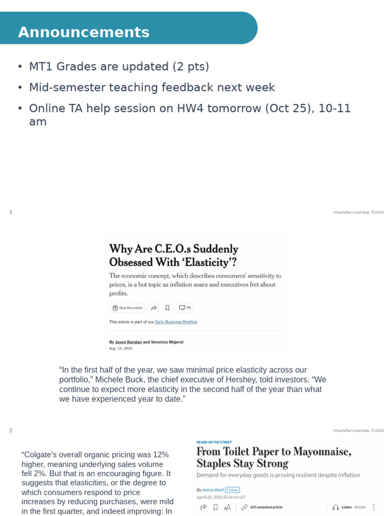 Lectureslides ch05 v2 | PDF | Demand | Price Elasticity Of Demand