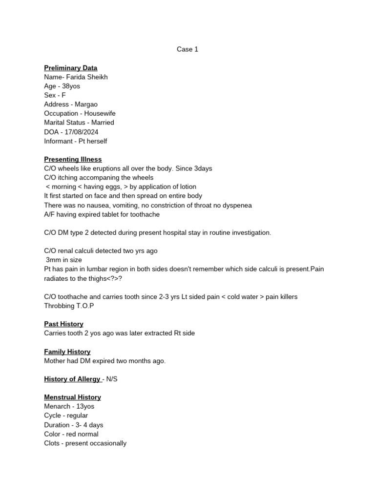 Case 1 | PDF | Wellness | Science & Mathematics