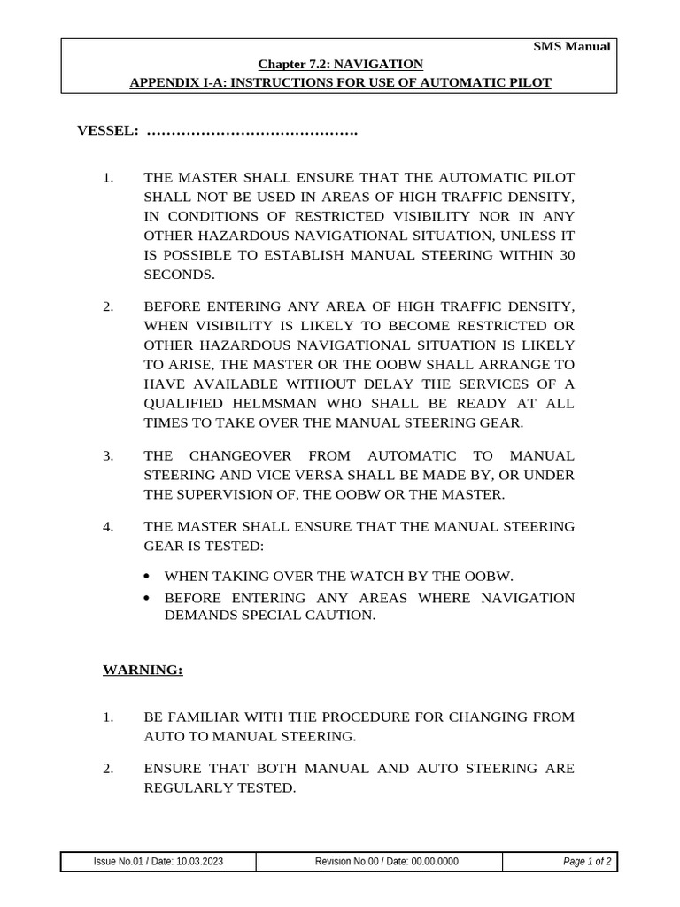 Automatic Pilot Navigation Guidelines | PDF | Technology & Engineering