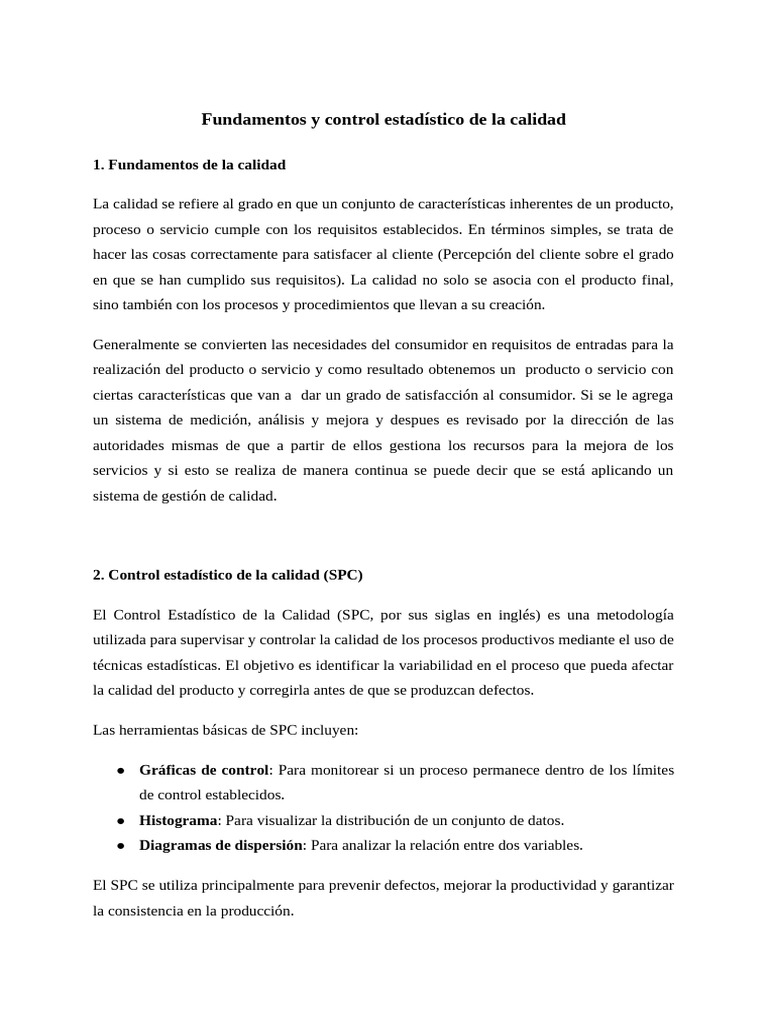 Fundamentos y Control Estadístico de La Calidad | PDF | Calidad ...