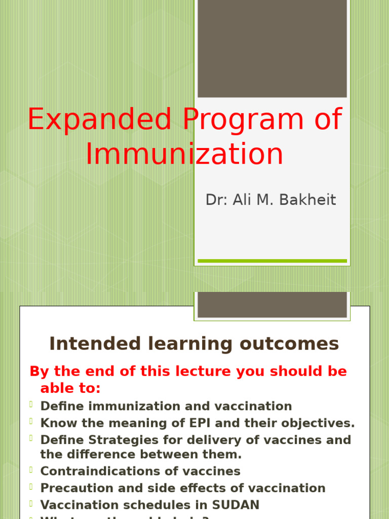 Epanded Program of Immunization | PDF | Vaccines | Antigen