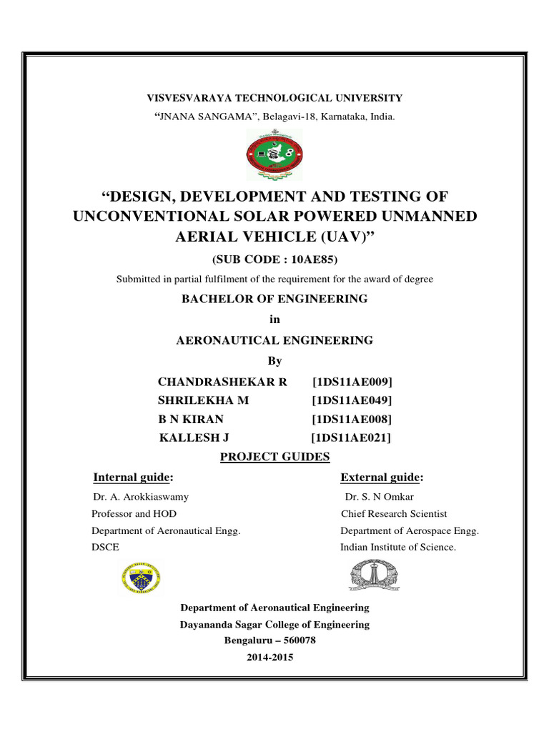 Solar UAV Design for Aero Students | PDF | Unmanned Aerial Vehicle ...
