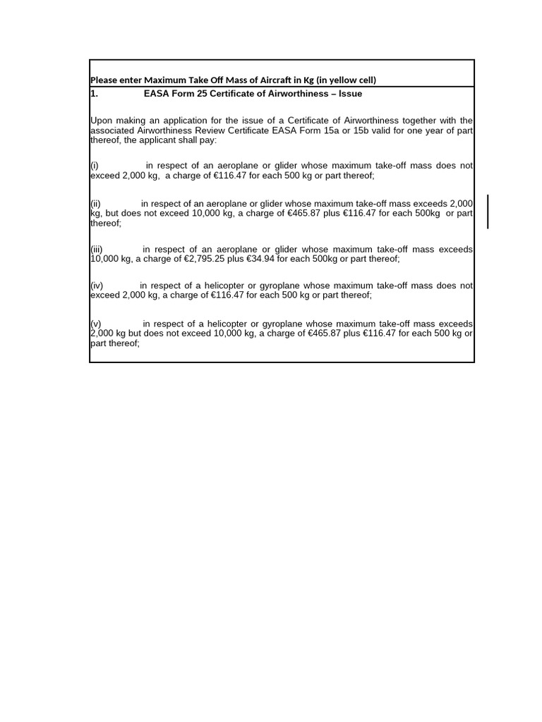 Fees calculator revised 2023 xlsx pdf aerospace aircraft