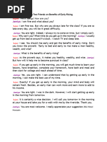 Dialogue On Early Rising