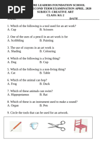 Term Two KG2 Questions