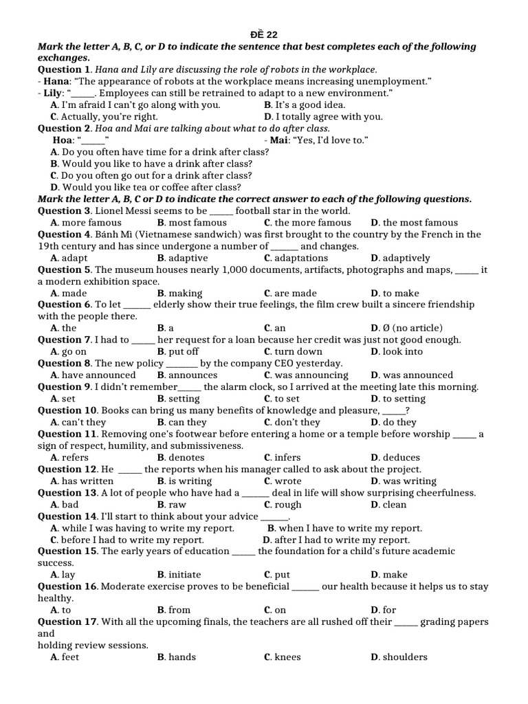 English Language Practice Test 22 | PDF | Agriculture | Sustainable ...