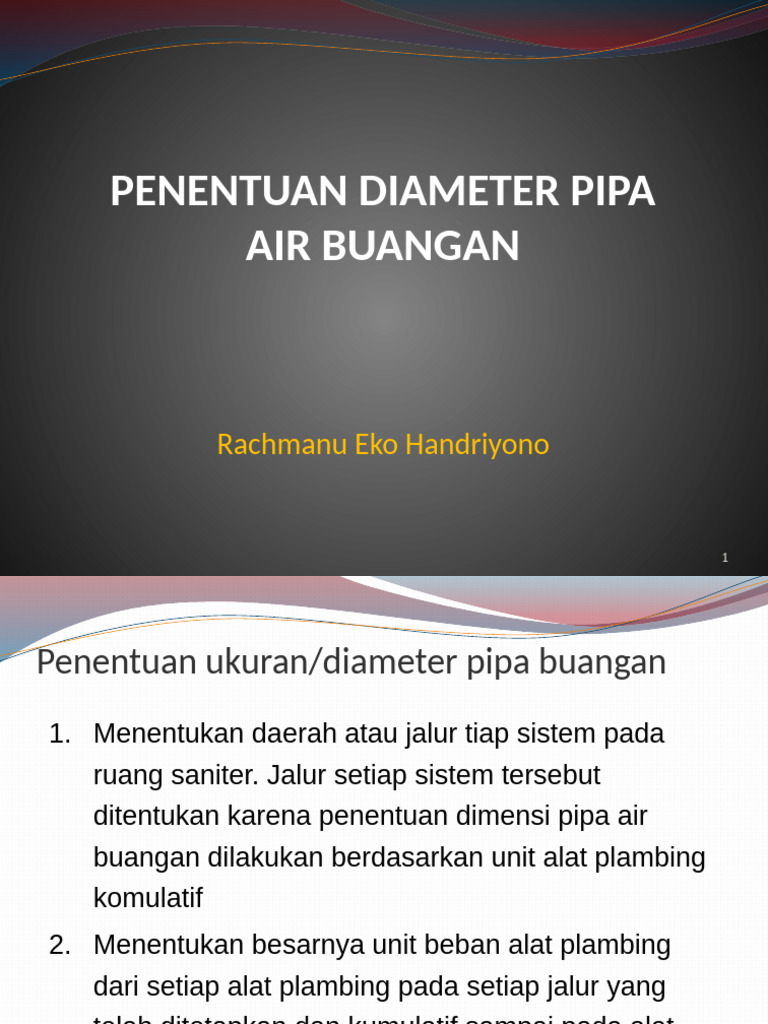 Penentuan Diameter Pipa Air Buangan | PDF