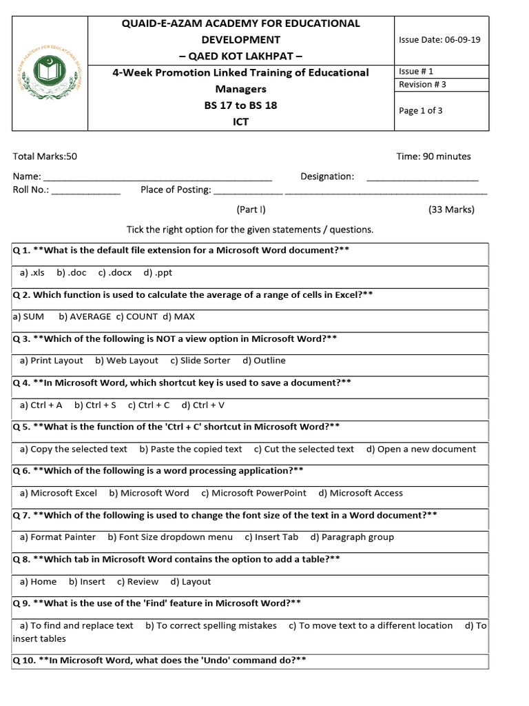 Sample Class C Test 1