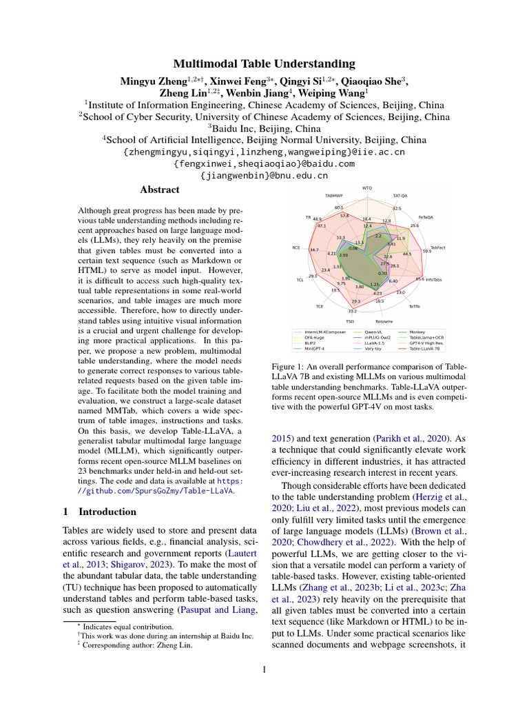 Multimodal Table Understanding | PDF | Computing | Information Science