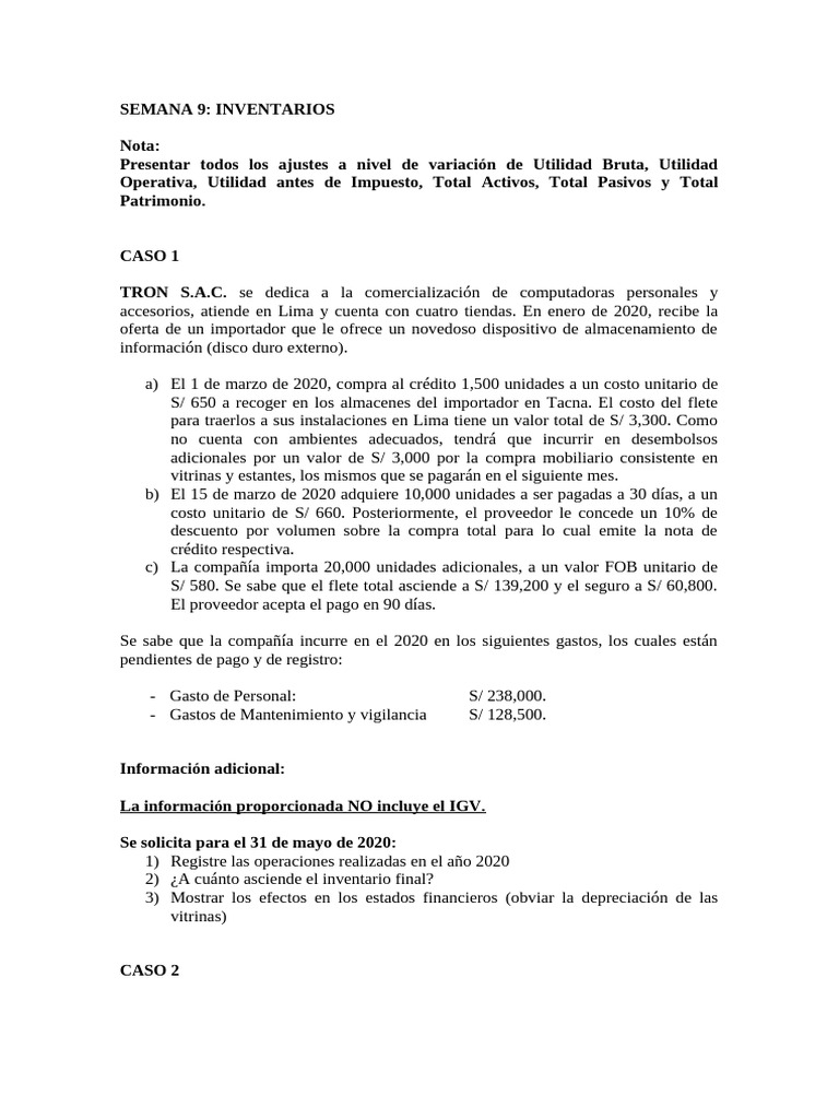 CA142 Cuaderno de Trabajo Semana 9 | PDF | Contabilidad