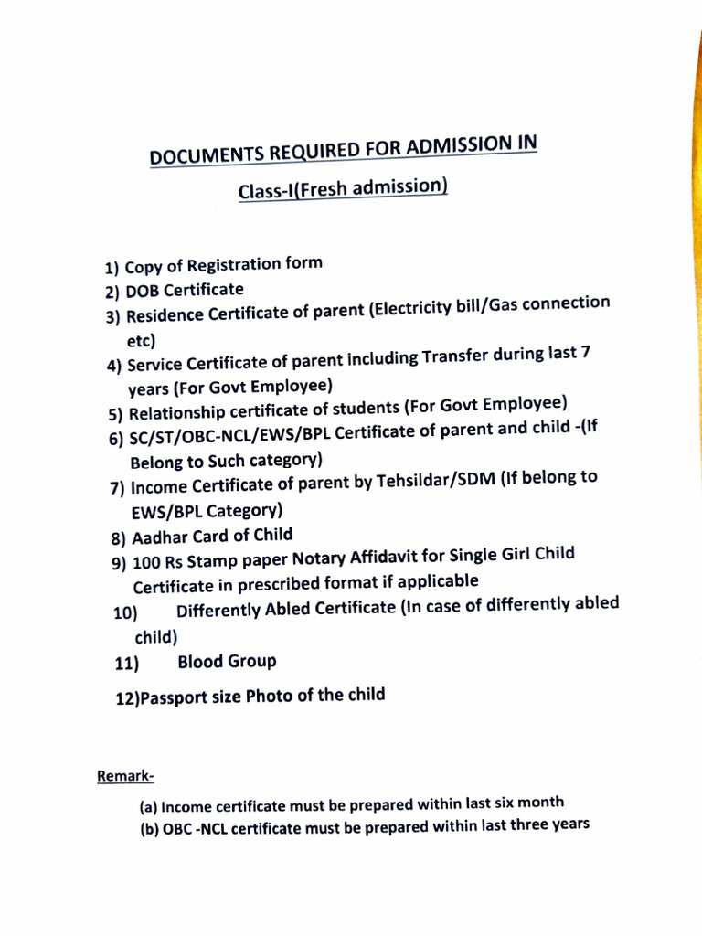 Documents Required - 5 | PDF