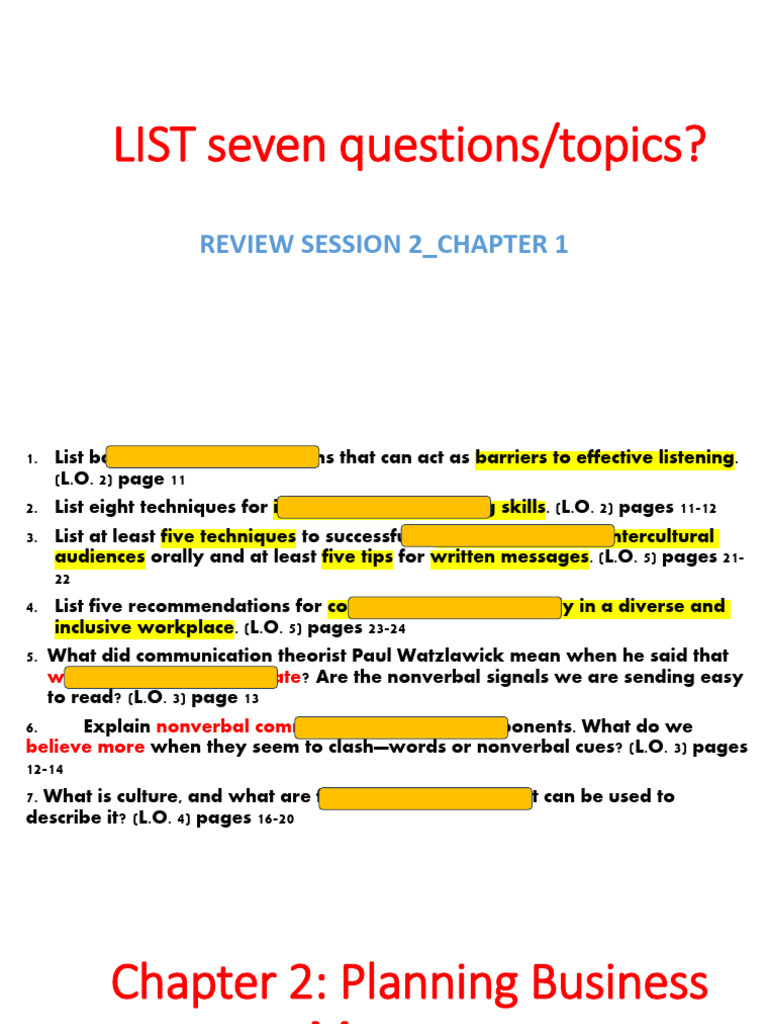 Session 3 - Chapter 2 | PDF | Nonverbal Communication | Communication