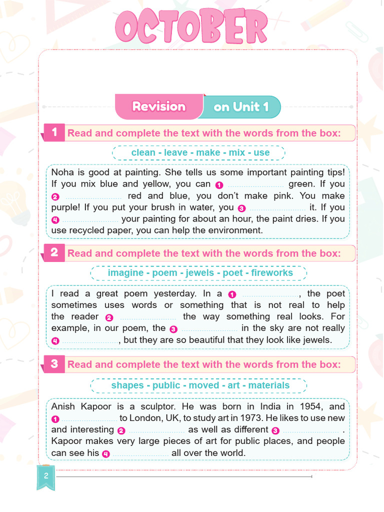 October Revision for Sixth Graders | PDF