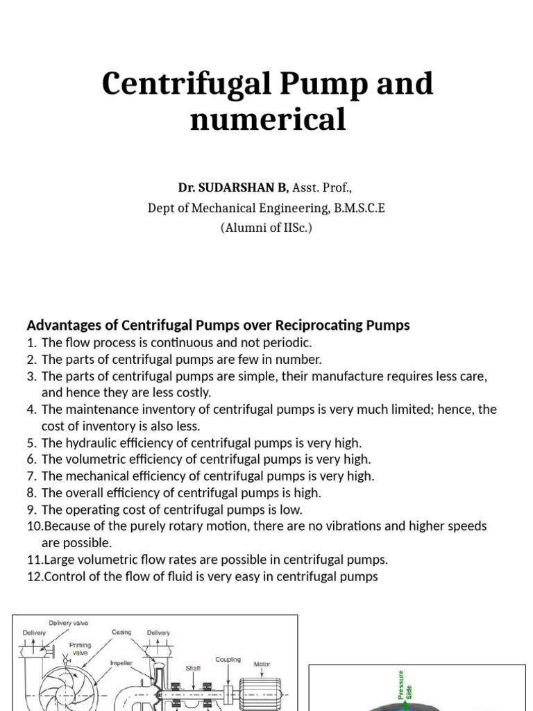 Centrifugal Pump Advantages and Calculations | PDF | Pump | Liquids