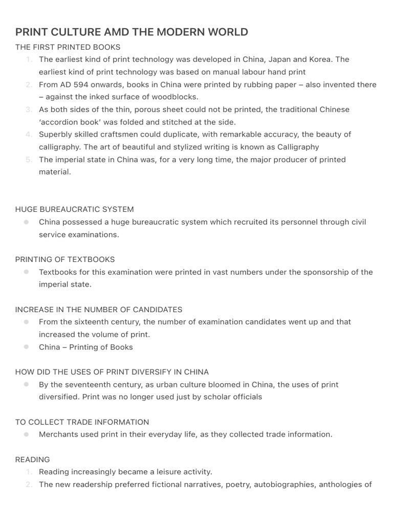 Print culture amd the modern world pdf books printing press