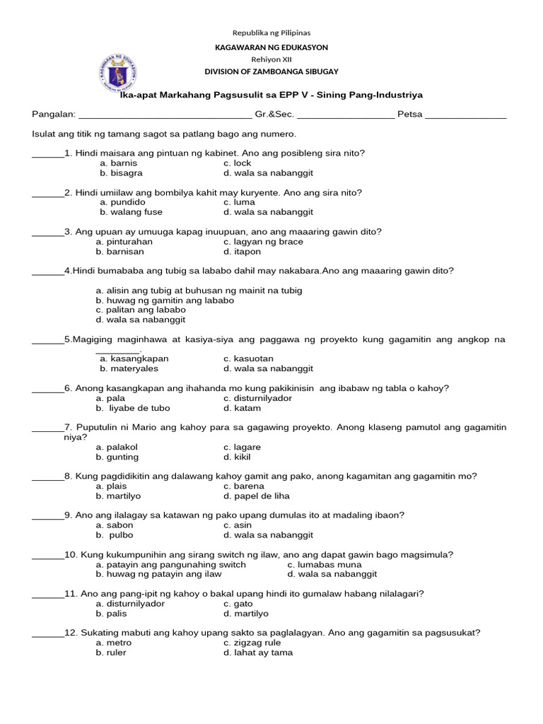 Epp 5 Ia - Q4 | PDF