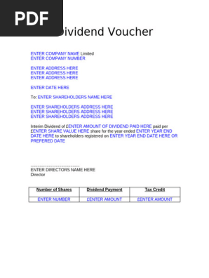 Dividend Voucher