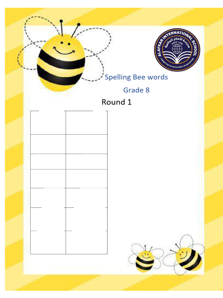Spelling Bee Grade8 2023 Pdf