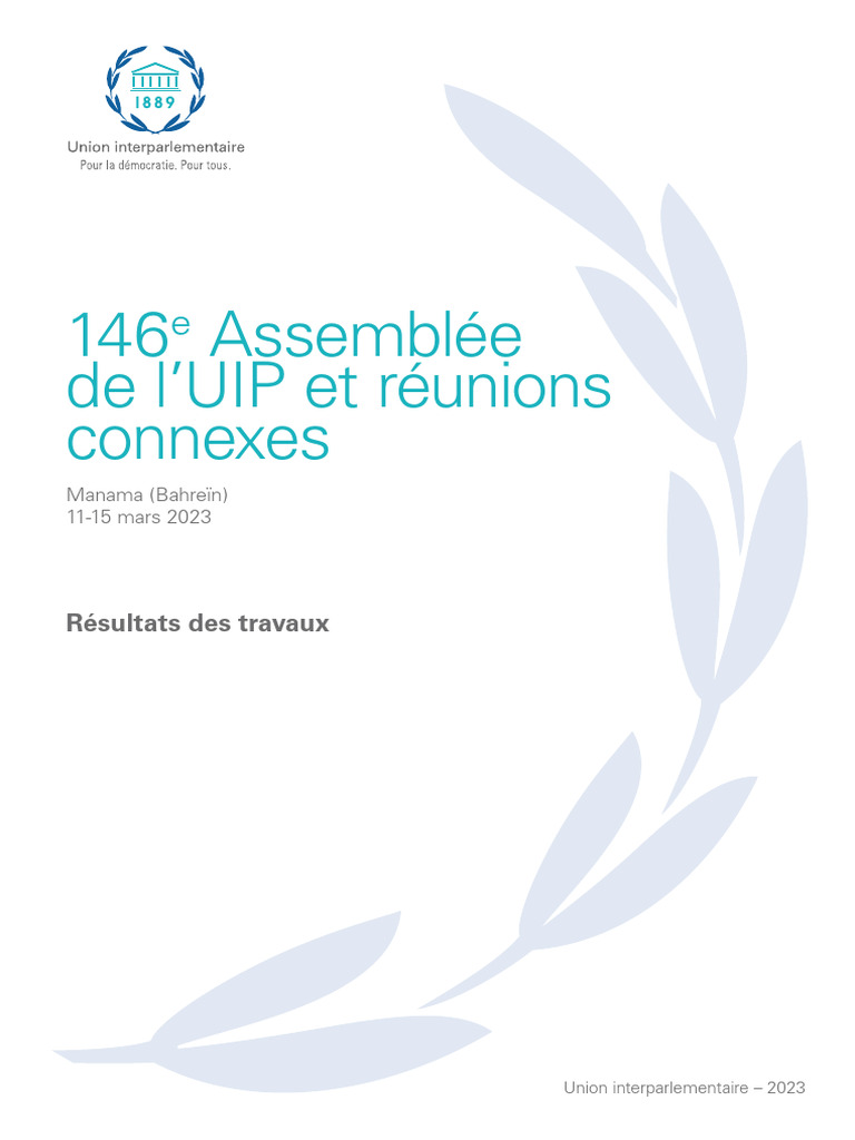 Résultats de la 146e Assemblée de l'UIP | PDF | Tolérance | Relations ...