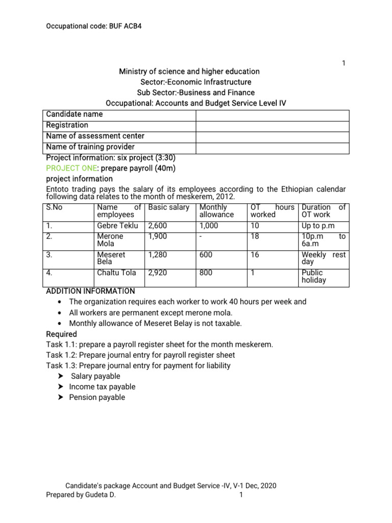 Payroll and Financial Tasks for COC 2020 | PDF