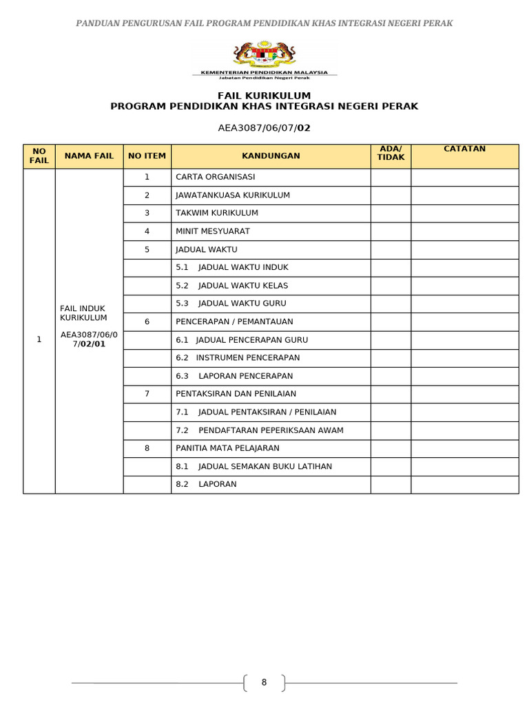 Panduan Pengurusan Fail Pendidikan Khas | PDF