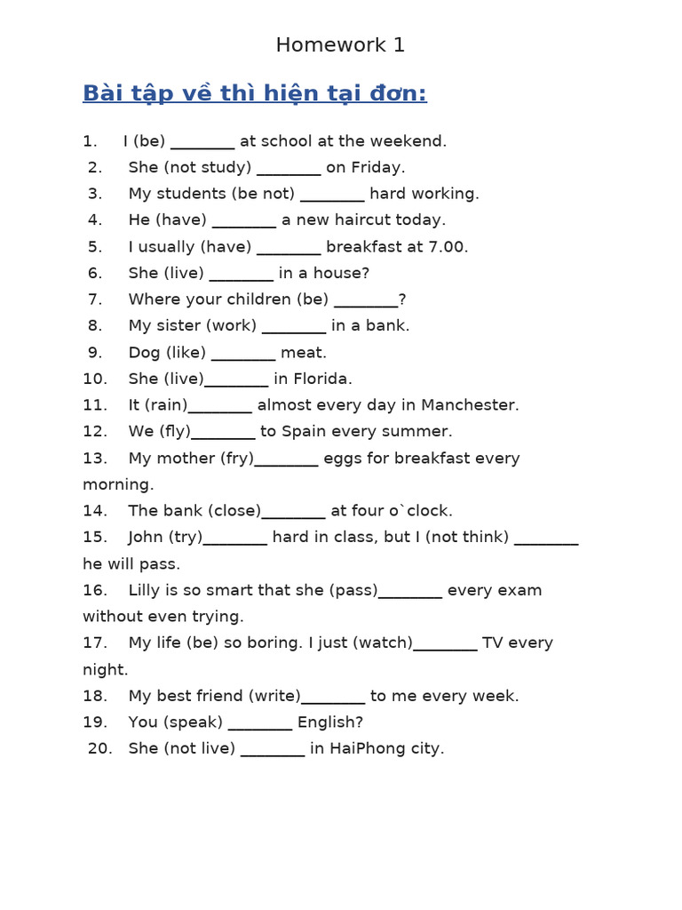 Present Simple Tense Exercises | PDF | Language Arts & Discipline